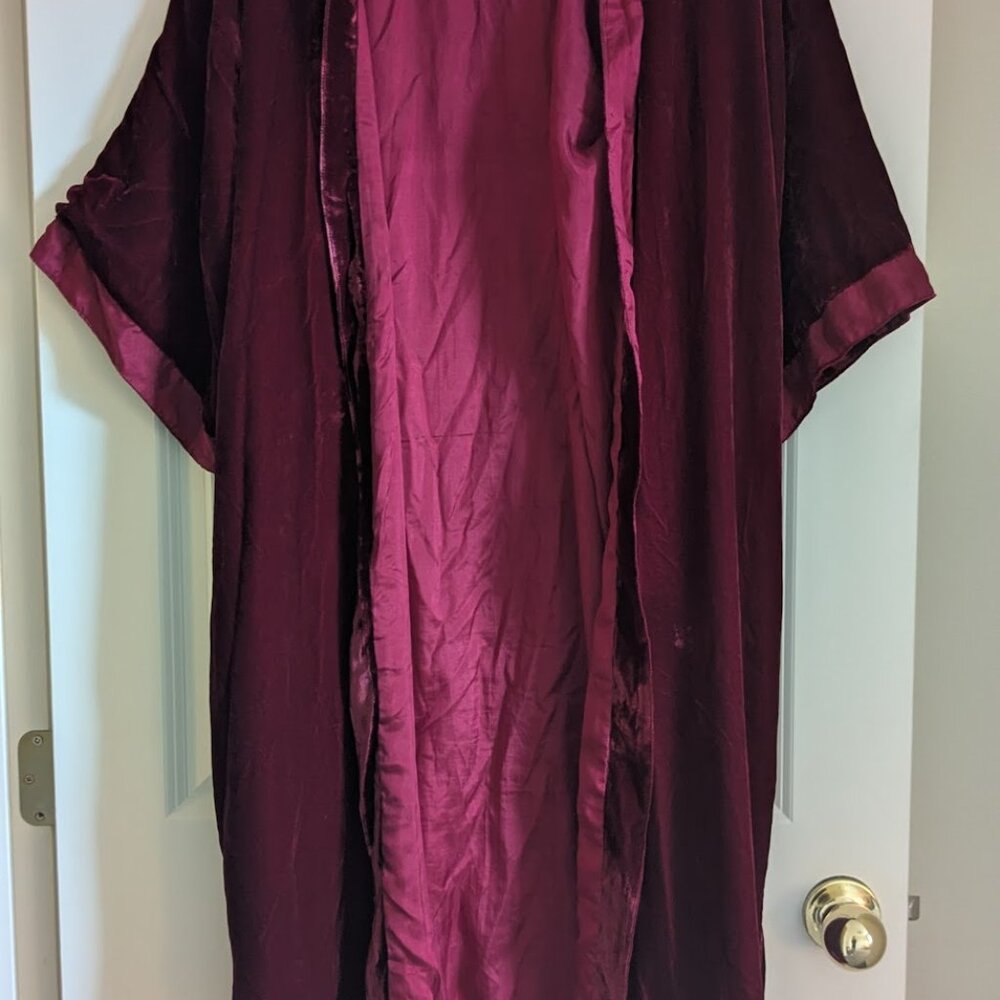 Reversible Silk Velvet Kimono/Robe, Natural Mulberry Silk - Picture 2 of 2